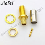 100-400 PCS SMA Male Plug / RP-SMA Female  Jack Crimp RG58 LMR195 RG142 RG400 RG223 RF Connector