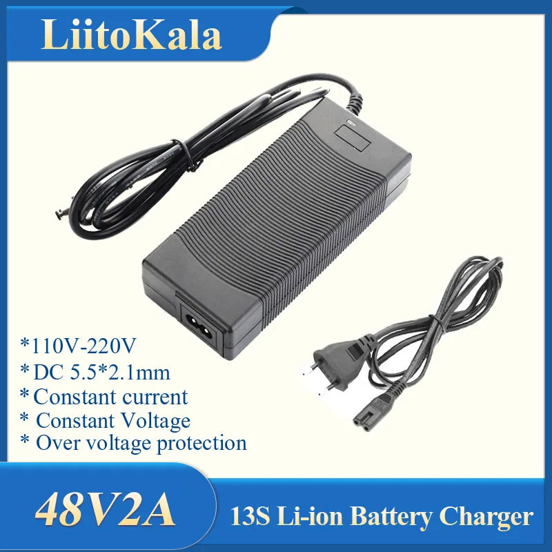 LiitoKala 12V 24V 36V 48V 2A/5A 3S 6S 7S 10S 13S 18650 Lithium Battery Charger 12.6V 29.4V 42V 54.6V DC 5.5*2.1mm