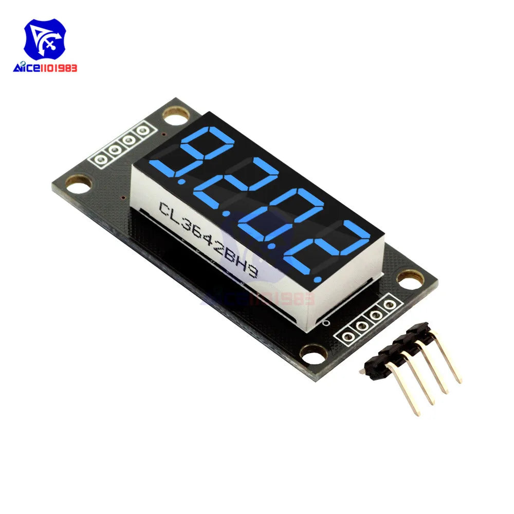 TM1637 0.36" 4 Bit LED Digital Tube Display 7 Segments Red Green Blue Yellow White LED Module Board with Pin for Arduino