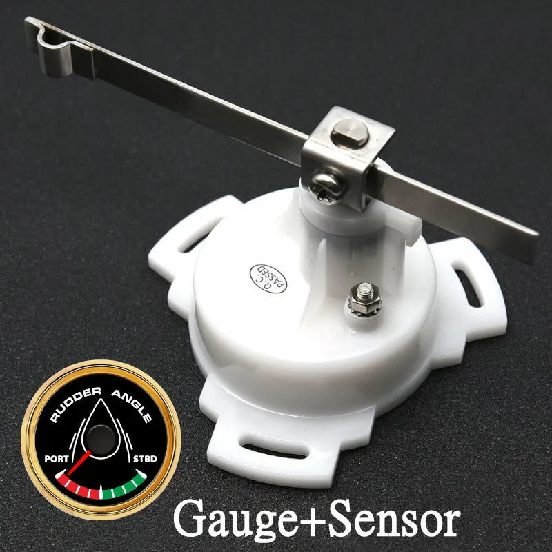 52mm 0-190ohm Waterproof Boat Marine Rudder Angle Indicator With Rudder Angle Sensor 7 color Backlight for Car Truck 12V/24V