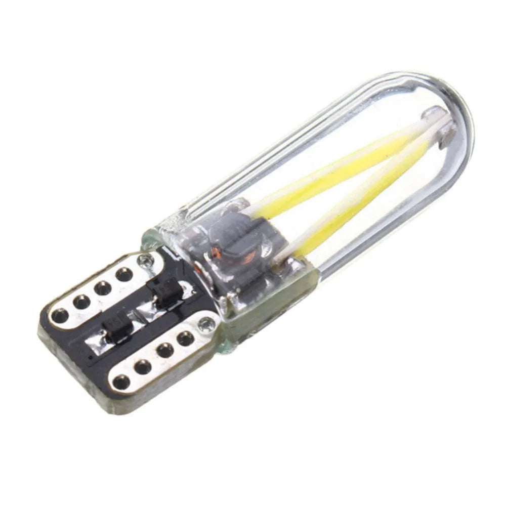 2pcs LED T10 W5W COB LED CANBUS Silica Bright Glass License Light Bulbs 194 168 DC 12v White Bulbs Car Clearance Lights Bulbs