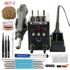 2 in 1 Soldering Station 8586  Digital Display SMD Rework Hot Air Gun Solder Iron 220V ESD Welding Desoldering Repair Tools