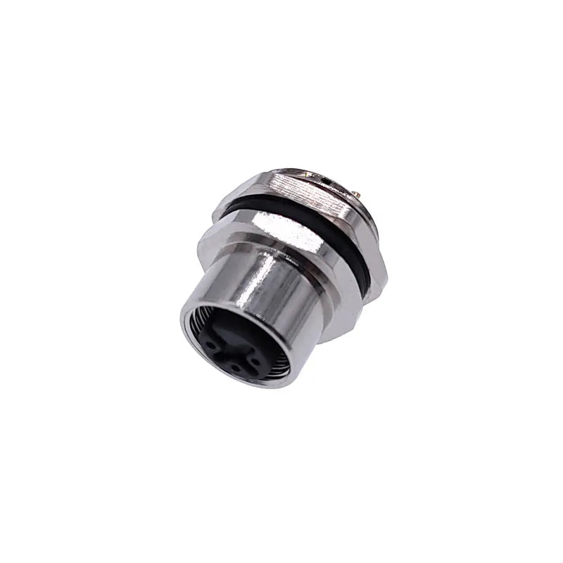 M12 Panel Back Mount Flange Socket Sensor Connector Waterproof Screw Threaded Coupling Male Female 3 4 5 8Pin M1216