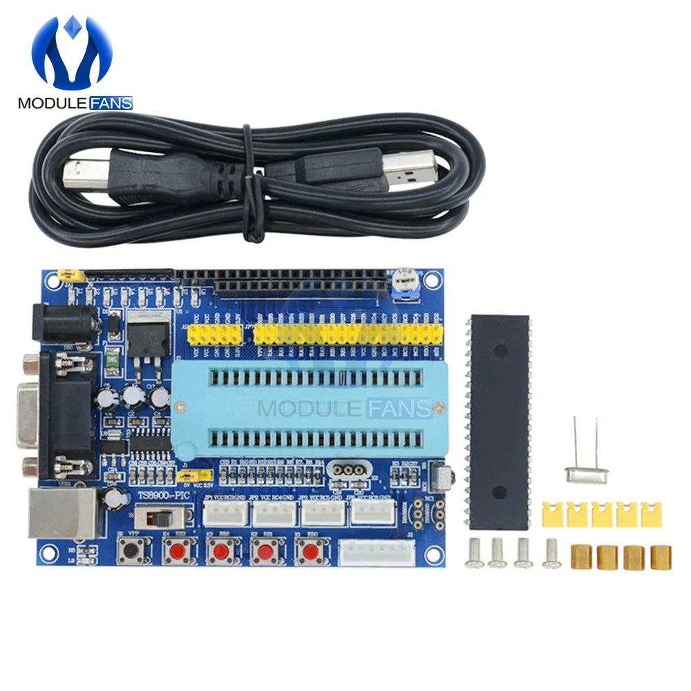 DC 12V PIC16F877A PIC Minimum System Development Board Emulator JTAG ICSP Program Minimum System Microcontroller Module