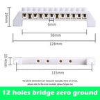 20PCS 5/7/10/12 Hole Bridge Type Zero Line Row Ground Row Ground Copper Bar Distribution Box Connected To Zero Terminal Row