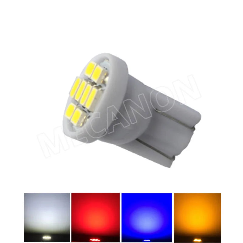 20pcs DC AC 6V 6.3V T10 W5W 194 168 #555 Non Polar Pinball Machine LED Light Bulb No Ghosting Car Interior Lamp 8SMD 1206 DC6V