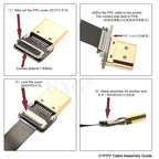 FPV Micro Mini HDMI-compat 90 Degree Connector FPC Flexible Flat HD Ribbon Cable FFC Pitch 20pin For Drone Gopro DSLR Gimbal Kit
