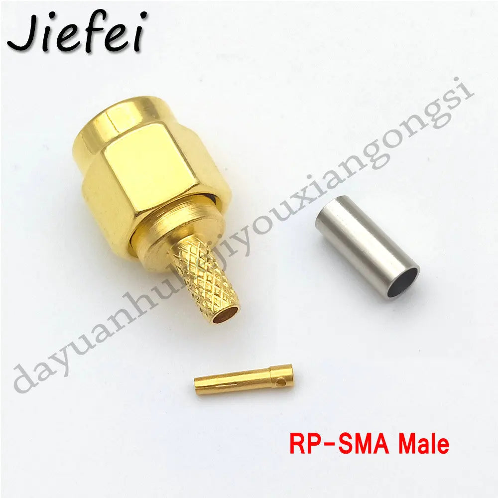 100PCS RF Connector SMA Male Plug / RP-SMA Male Jack Crimp ( RG58 LMR195 RG142 RG400 RG223 ) or ( RG174 RG316 LMR100) Cable