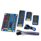 TZT TM1637 4 Bits / TM1638 / 74HC595 8 bit Digital LED Display Module 7 Segment 0.36Inch Clock RED Anode Tube Four Serial Driver