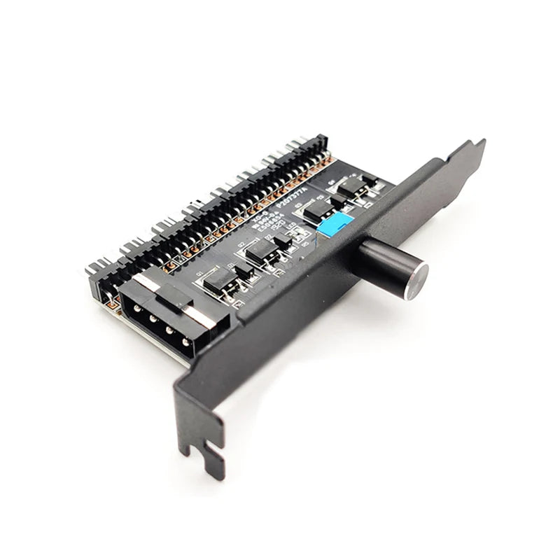 PCI Fan Speed Controller,12V Molex 4pin or SATA Powered 6 8 Fan Hub,PWM 4 pin CPU Radiator 3pin Case Cooler Temperature Control
