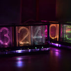 【Big Font】DIY Rainbow RGB Full Color LED Digital Retro Glow Analog Nixie Tube DS3231 Electronic Clock Music Spectrum Display Kit