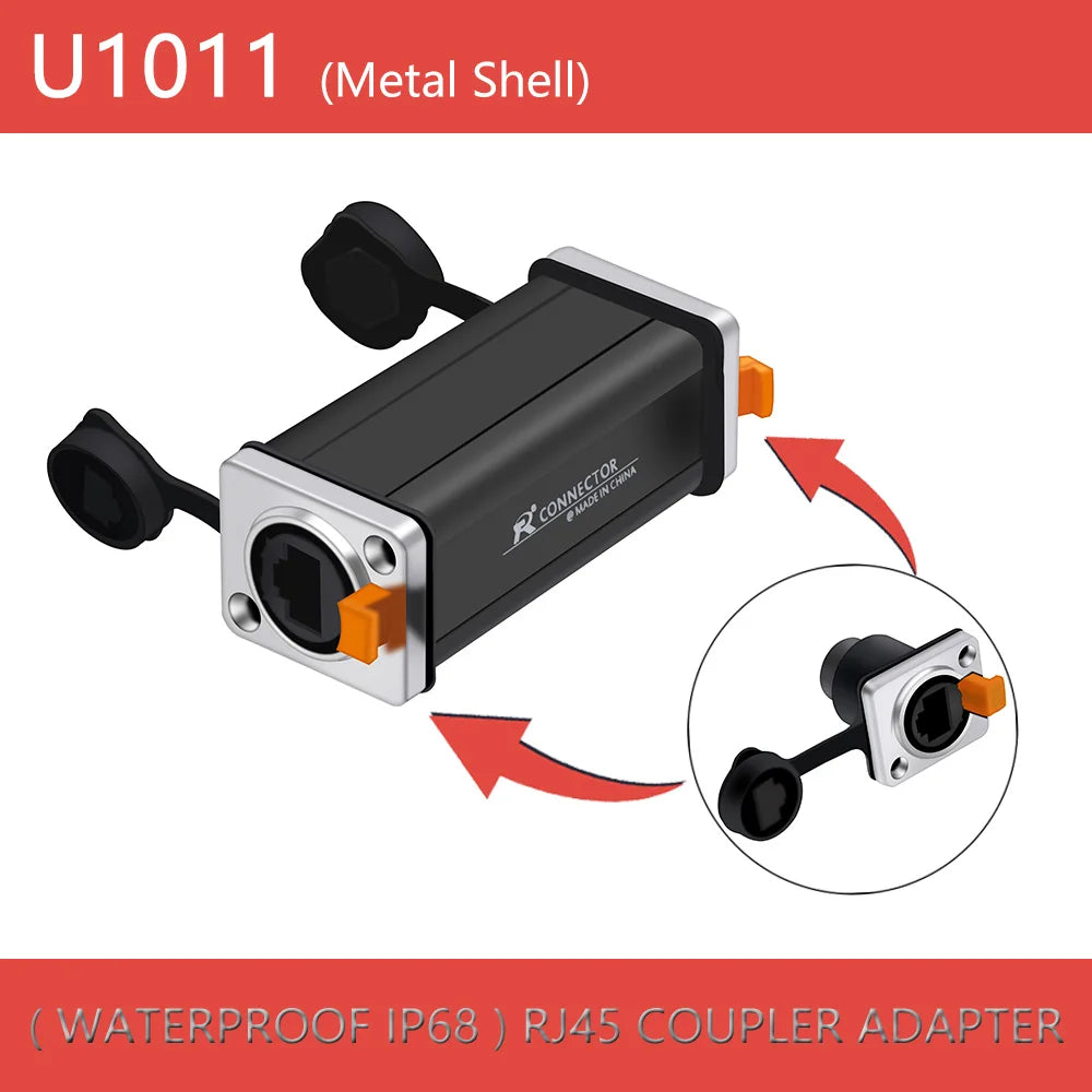 1pc New Arrival Waterproof Network Connector RJ45 Ethernet Connector Female Panel Mount Sockets IP65 Level