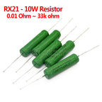 5pcs RX21 10W Wire Wound Resistance 5% 1R 10R 100R 1K 10K 12K 15K 18R 20R 22R 24R 27R 30R 33R 36R Resistor