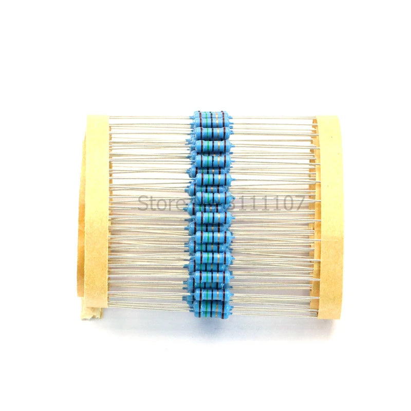 100PCS/LOT 1/4W 1R~22M 1% Metal film resistor 100R 220R 1K 1.5K 2.2K 4.7K 10K 22K 47K 100K 100 220 1K5 2K2 4K7 ohm Resistance