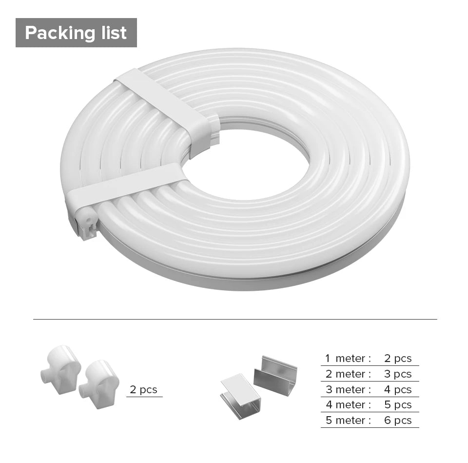WS2812B WS2811 Neon Sign Tube SK6812 RGBW LED Strip Light Silica Gel 1m 2m 3m 4m 5m Flexible Neon Soft Lights Tube for Outdoors
