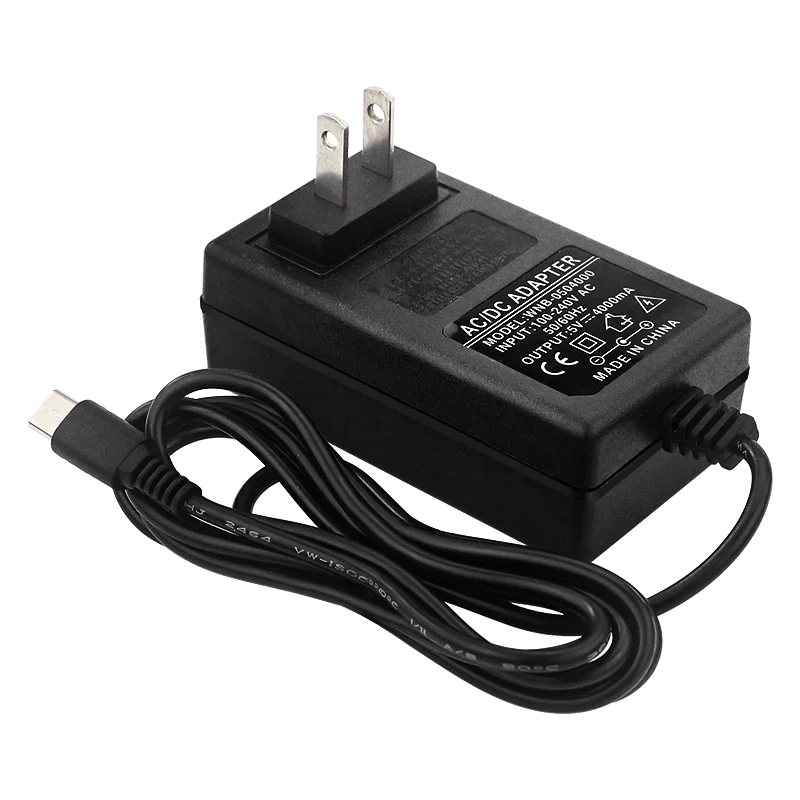 Orange Pi 5 Plus Power Adapter 5V 4A Charger 20W USB Type C Power Supply EU US UK AU Plug for OPI 5/5B/4 LTS Raspberry Pi 4B