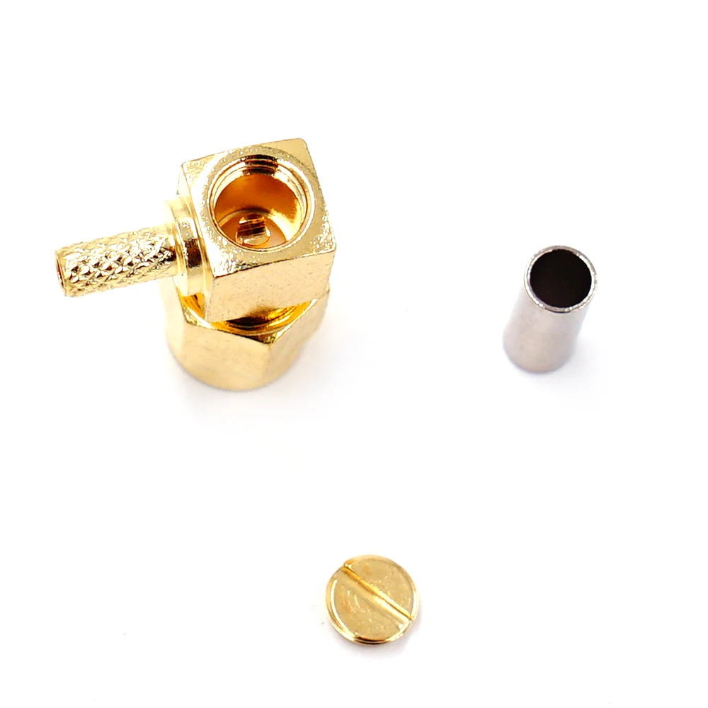 10pcs RF Connector SMA Male Plug Or RP-SMA Male Right Angle Crimp for RG174 RG179 RG178  RG316 LMR100 Cable