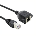 High Quality 90 Degree 8P8C FTP STP UTP Cat5 RJ45 Male to Female With Screw LAN Ethernet Computer Network Extension Cable