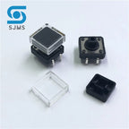 10pcs B3F Tactile Push Button Switch +A14 Color Hat 10pcs + Transparent Cap 10pcs Momentary Tact Touch Micro Switch 12*12*7.3mm