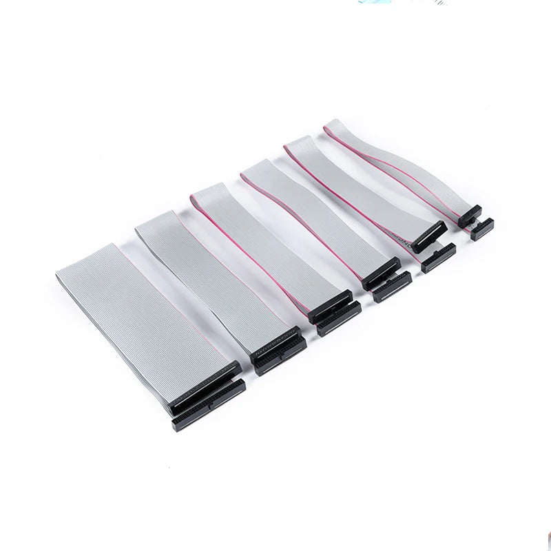 Gray Flat Ribbon Cable 1.27MM 2.0MM 2.54MM Pitch AVR 20cm Data Line Wire FC-6/8/10/12/14/16/20/24/26/30/34/40/50P Pin Connector