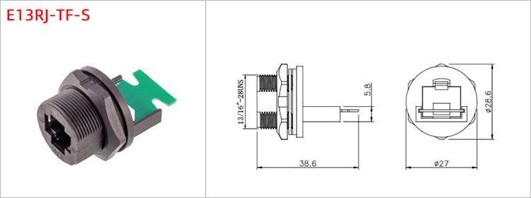 RJ45 CAT5E CAT6A Shield Waterproof RJ45 Ethernet IP67 Connector PCB Panel Mount With Pigtail Cable Outdoor Connector L = 0.3M