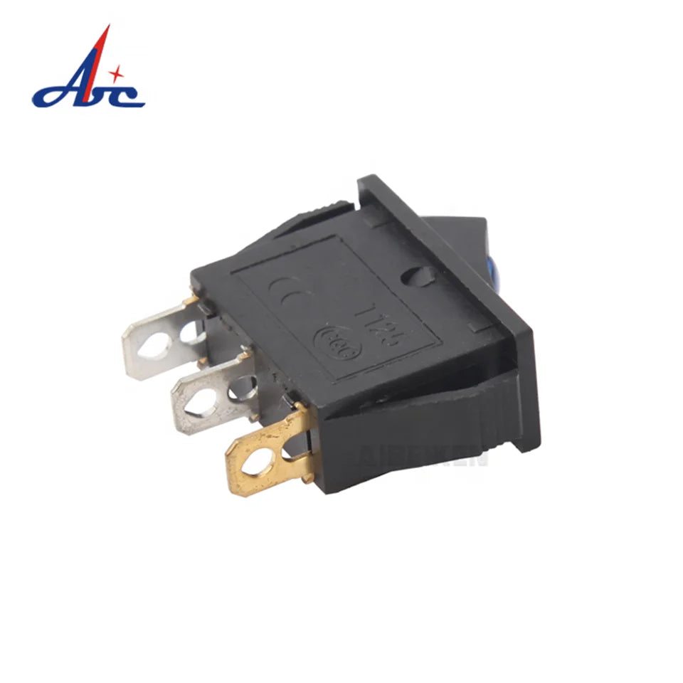 ABILKEEN 100PCS/Lot KCD2-2101N KCD2 Rocker Toggle Switch ON-OFF Latching Rocker Switch Dual Port Push Button AC250V 15A