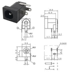10Pcs DC Power Jack Connectors 5.5 x 2.1mm DC Plug Male Female Socket Soldering Type Nut Panel Mount DC Power Adapter Connector