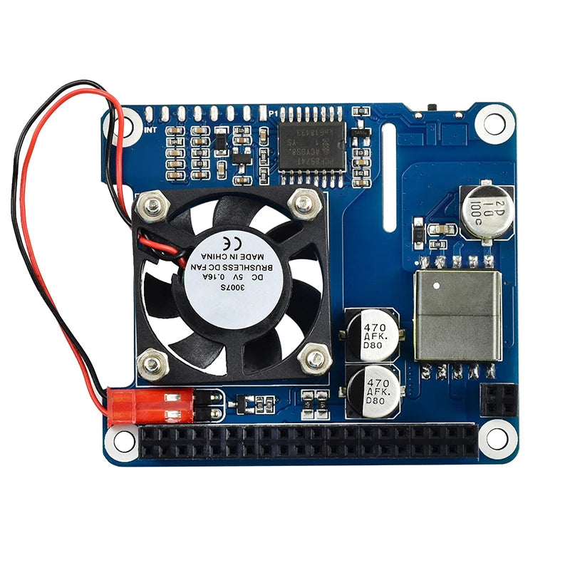 Raspberry Pi PoE HAT 802.3af Power Over Ethernet GPIO Expansion Board with Cooling Fan Optional CPU OLED for Pi 3B+ 4B