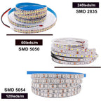 DC 12V Led Strip SMD 5050 5054 2835 Waterproof 6000K 4000K 3000K 60 120 240Leds/m Flexible LED Ribbon Tape Light Strip Lamp 5m