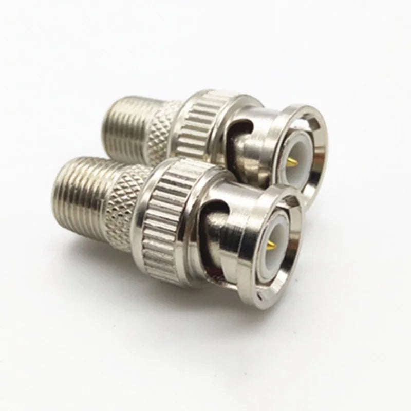 5pcs BNC Male Plug To F Female Jack Coax Connector Adapter For CCTV Camera Drop Shipping Support Silver  monitor