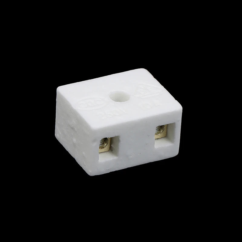 5PCS /Lot 2 Postion 5 Hole Ceramic Wiring Terminal Block High Frequency Porcelain Dual Row Wire Connector
