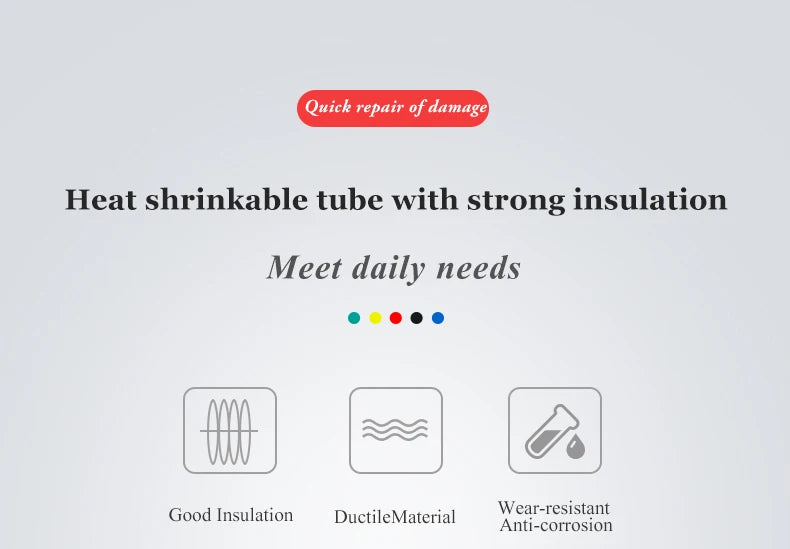 10 Meter Colorful Clear Heat Shrink Tube Shrinkable Tubing Wrap Wire Kits 2:1 Heat Shrink Tube Wrap Wire Sell DIY Connector