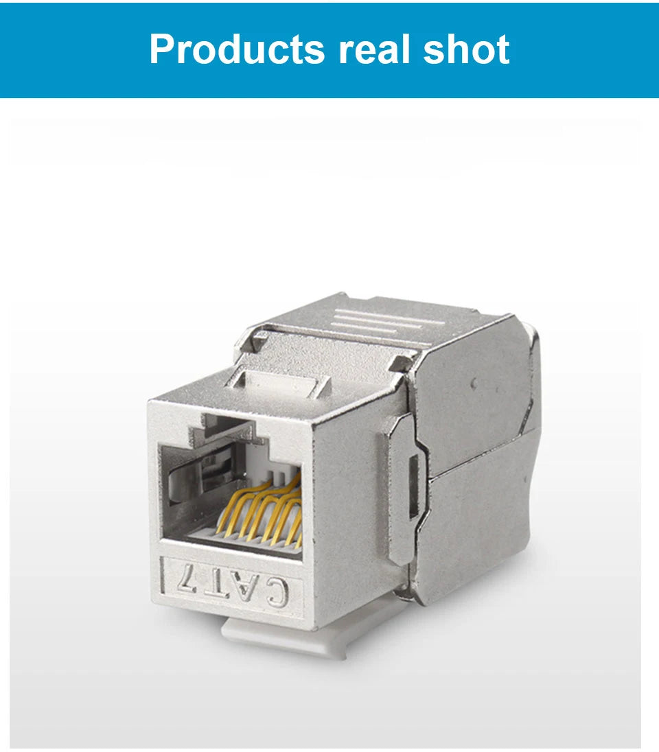 RJ45 Keystone Jack Module CAT8 Cat7 CAT6A Tool-Less STP Shielded Self-Locking CAT6 CAT5E Zinc Alloy Network Coupler Adapter