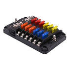 Universal 12 Ways 6 Ways Blade Fuse Block 12V 32V Car Fuse Holder Box Marine Auto Fuse Connector Switch With LED Indicator Light
