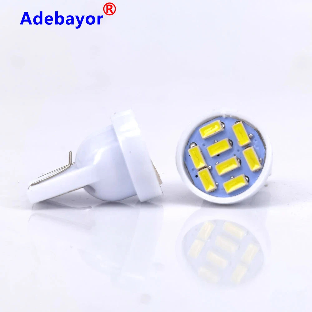 500pcs 5500k White T10 8 Smd 3014 LED 8smd 8led 194 168 192 W5W Wedge Led Reading Lamp Interior Lights DC 12V