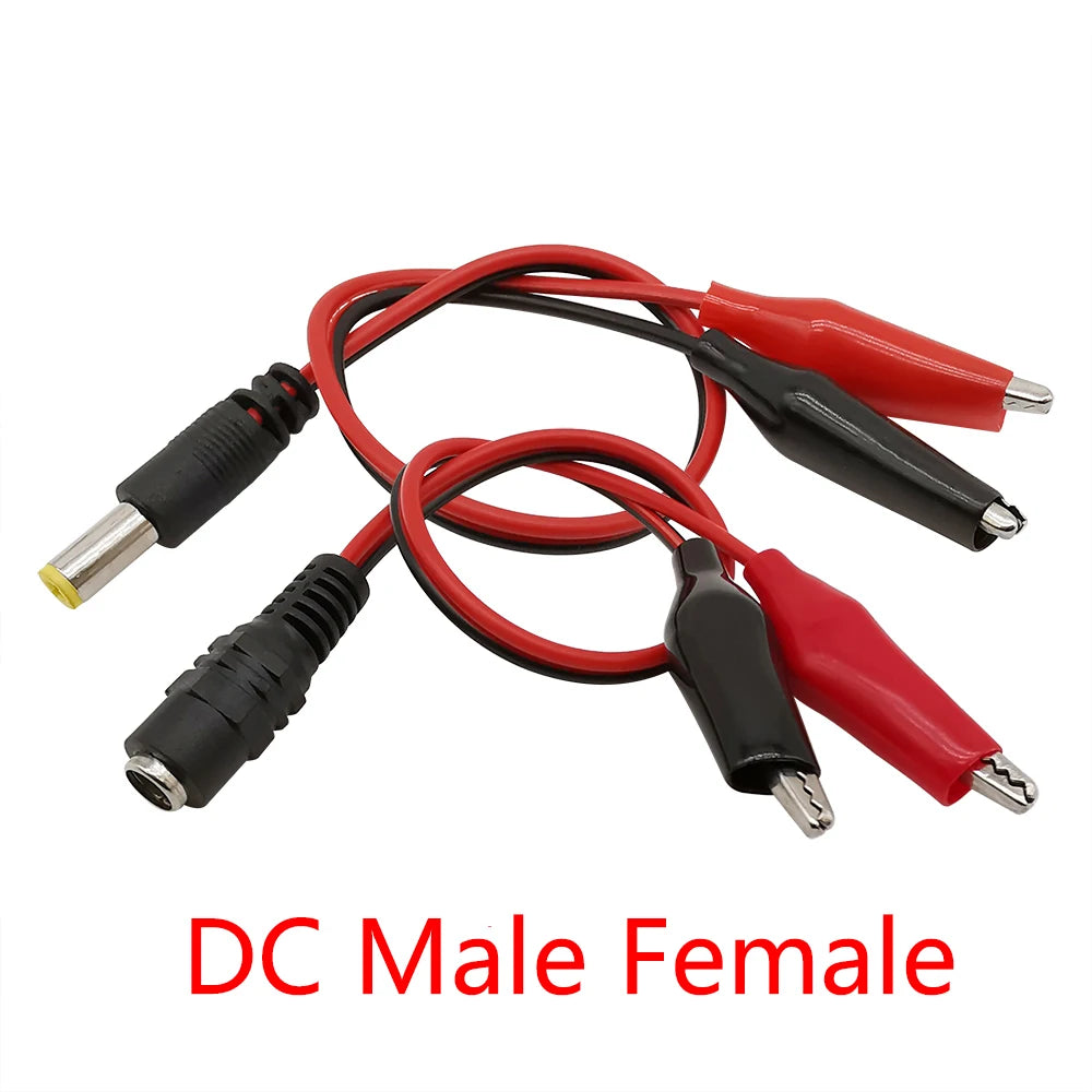 Alligator Cilps to USB/Banana Plug Test Cable Lead Jumper Wire  Male Female DC 5.5x2.1 Crocodile Clip Probe Power Supply Adapter