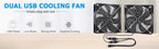 GDSTIME Dual 40mm 50mm 60mm 80mm 92mm 120mm 140mm DC 5V Powered USB Fans with 2 in 1 USB Cable for AV Receiver DVR Cooling