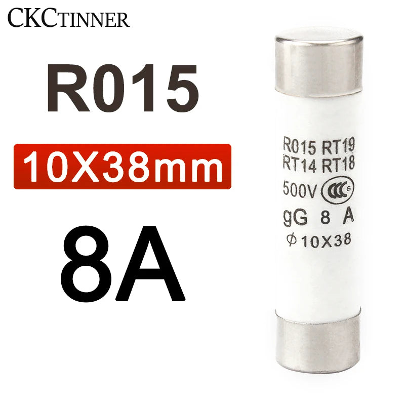 10Pcs 10*38 Fast blow Ceramic Fuse 10x38mm Fuse 500V  1A 2A 3A 4A 5A 6A 8A 10A 16A 20A 25A 32A  RO15 RT19 RT14 RT18