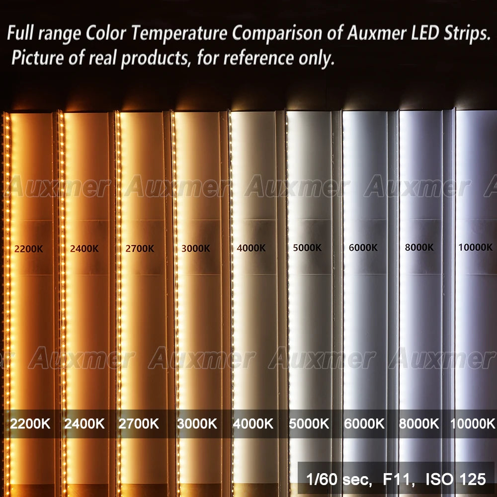 Auxmer 2835 WWCW LED Strip Lights,120LEDs/m 240LEDs/m,CRI＞95 Super Bright Flex LED DC12/24V,5m/reel,CCT 2400~6500K,IP20,3SDCM