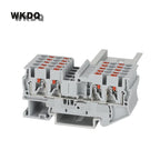 50Pcs PT2.5-QU Push-In Din Rail Terminal Block Spring 4-Conductor Strip Plug PT 2.5 QUATTRO Wire Electrical Connector PT 2.5-QU