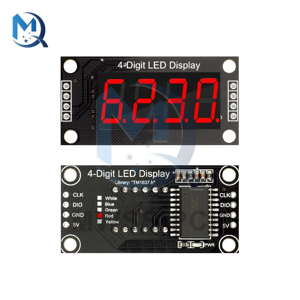 0.36 Inch TM1637 4/6-Digit LED Digital Display Tube Module Red/Green/Yellow/Blue/White 0.36" Decimal 7 Segments For Arduino