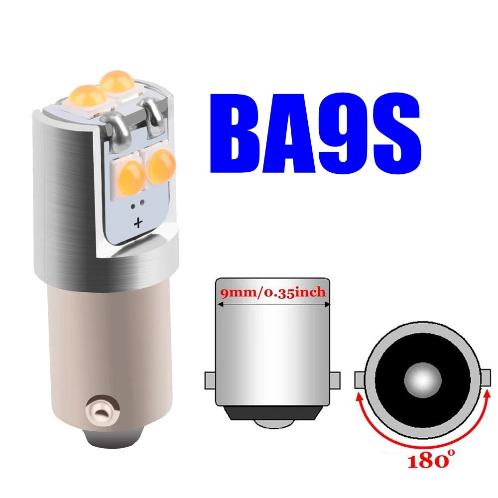 2PCS T11 233 H6W T4W BA9S BAX9S BAY9S LED Car Interior Reading Dome Lamp Auto Tail Side Bulb Parking Light License Plate Bulb