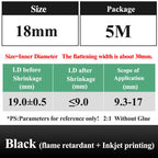 10 METER/LOT BLACK 1/2/3/4/5/6/8/10/10/12/14/16/18/20mm Heat Shrink Tubing Flame Retardant Tube Kit Insulation Tubing Wire Cable
