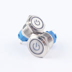 19mm Waterproof Momentary Latching Metal Doorbell Bell Horn Push Button Switch LED Ring Mark Fixation 5V 12V 24V 220 Lock Reset