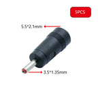 5PCS DC 7909 Power Plug Portable Laptop Travel Charger Adapter DC 5.5x2.1mm Female Jack to 7.9*0.9mm DC Power Plug Converter
