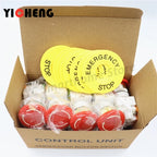 10 sets of mushroom head power switch emergency stop switch 10A 22mm button switch + STOP sign