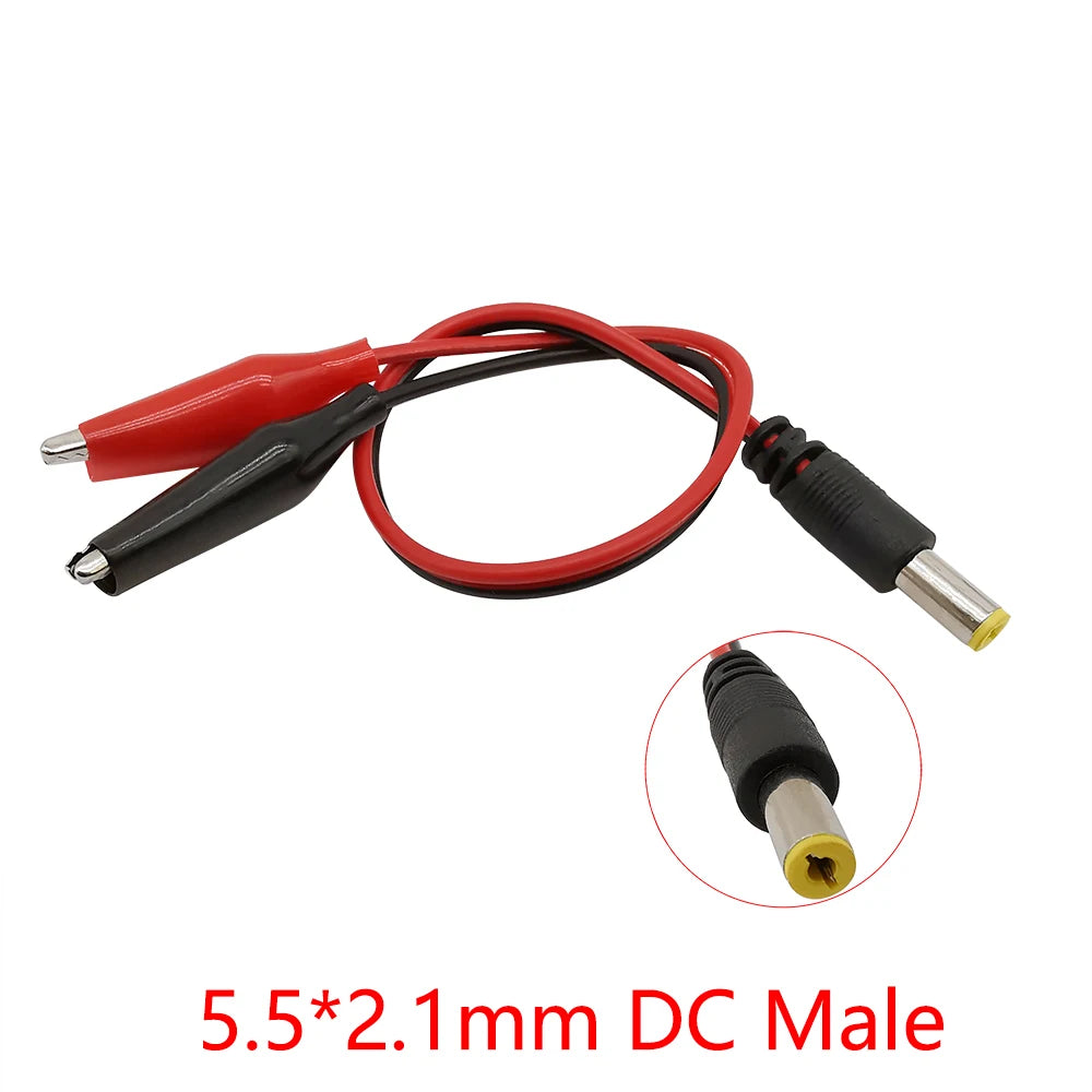 Alligator Cilps to USB/Banana Plug Test Cable Lead Jumper Wire  Male Female DC 5.5x2.1 Crocodile Clip Probe Power Supply Adapter