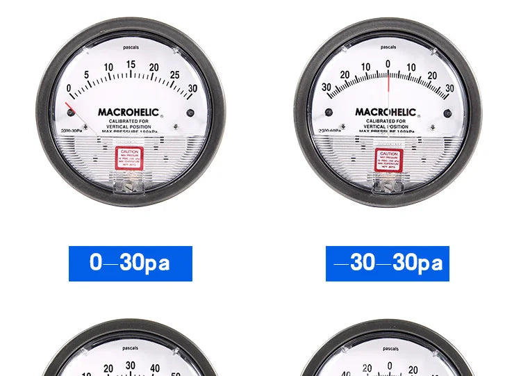 Differential Pressure Gauge Professional Barometer Aluminum Alloy Mechanic Customize Manometer for Medical Equipment Etc.