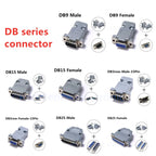 2/5sets DB-9 RS232 Serial Port Connector DB Connector 9/15/25/37 Pin Copper RS232 COM Adapter With Plastic Case Metal shell