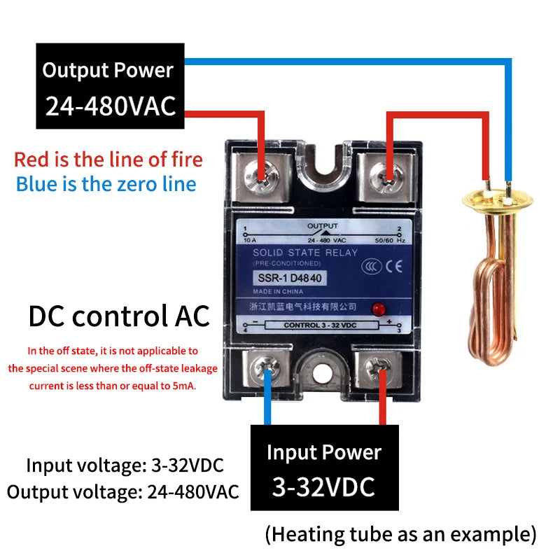 10A~100A Plastic Cover Solid State Relay DA DD AA Single Phase DC Control AC 220V Relay To 3-32VDC SSR-10DA 25DA 40DA